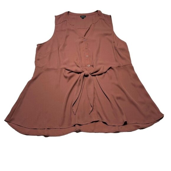 Torrid Dusty Pink Front Tie Blouse Size 2x - Picture 6 of 6